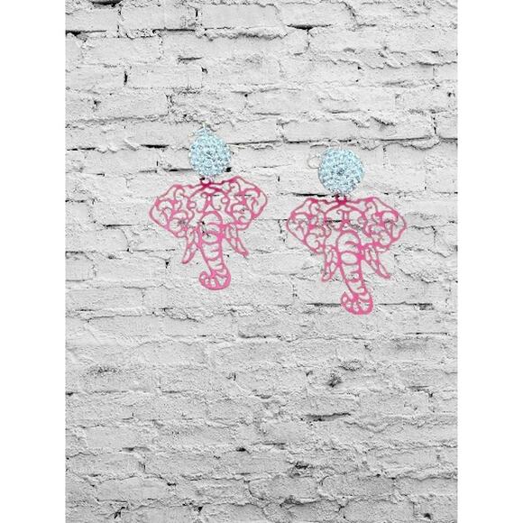 Alabama Elephant Earrings l Roll Tide Earrings l Game Day Earrings - Picture 2 of 2